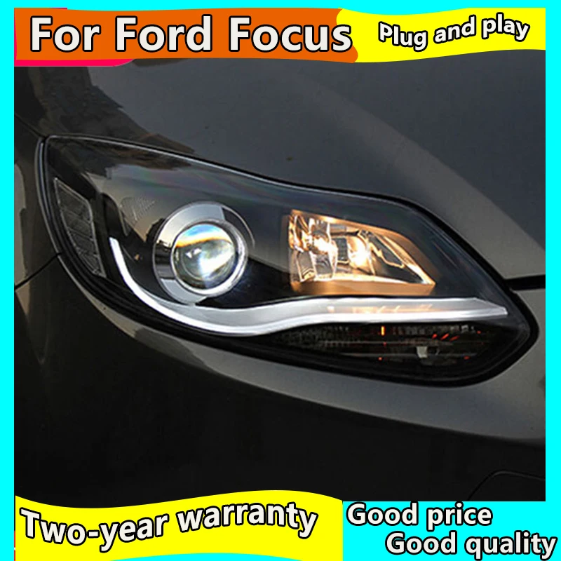 Автомобильный Стайлинг для 2012- Ford Focus светодиодный фары новые Focus3 DRL Объектив двойной луч H7 HID Xenon Биксеноновые линзы