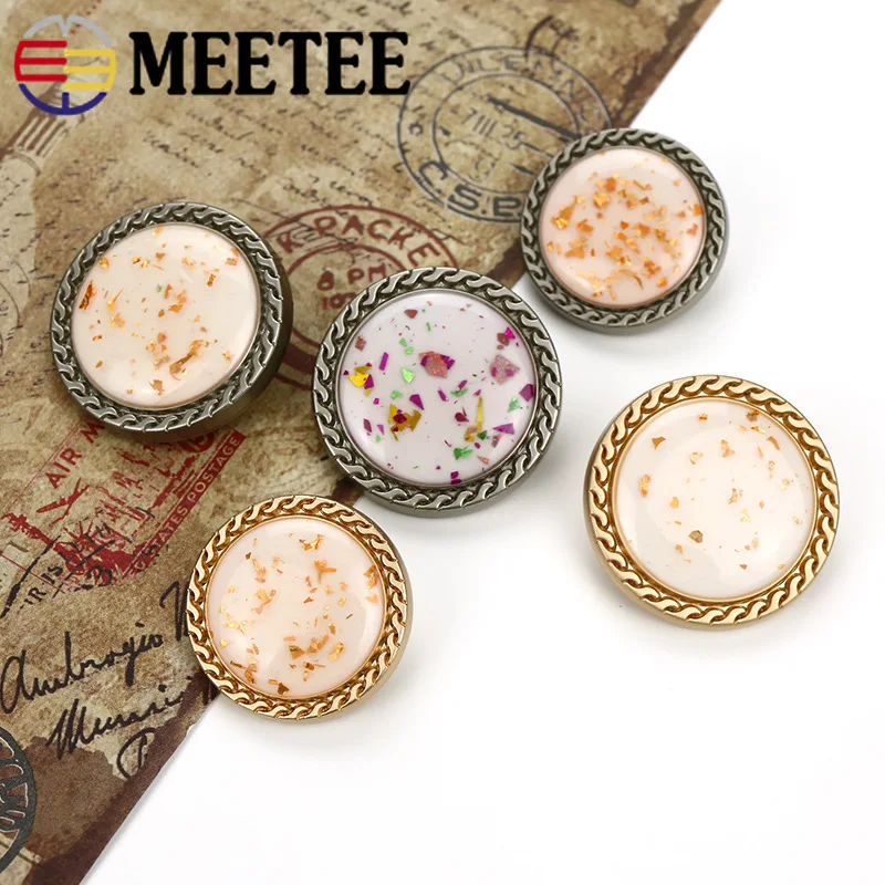 Meetee 10 шт 22/26 мм Модные металлические пуговицы Для женщин костюм куртка декоративные Botones "сделай сам" с пришитыми хвостовик пуговицы, аксессуары для шитья