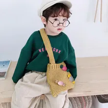 Детская сумка; модная милая мягкая сумка яркого дизайна; сумки через плечо для девочек; вязаные сумки через плечо для девочек