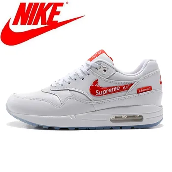 

Nike Air Max1 MASTER SUPREME 87 Joint Edition White Red Men's and Women's Sports Running Shoes Size 36-45 Max Air comfortable