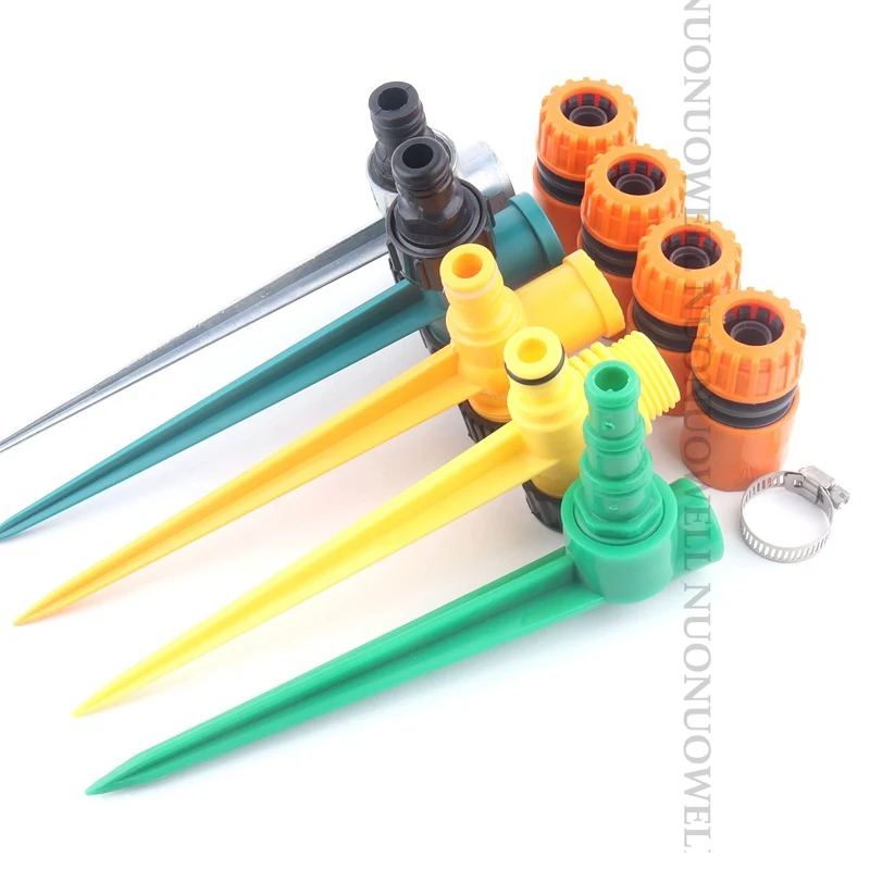 20cm 1/2" 3/4" Thread Garden Lawn Irrigation Sprinkler Base Nozzles Spike Support Rotary Impact Sprinklers Rod Ground Stake