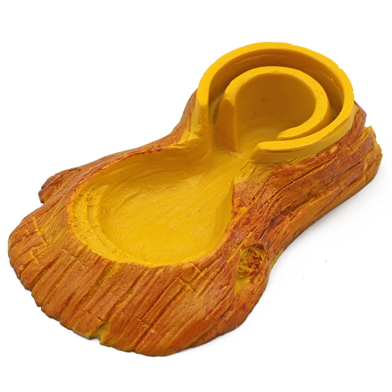 Reptile Amphibian Automatic Waterer Feeder Basin Simulation Tree Bark Turtle Lizard Drinking Bowl Fountains Landscaping