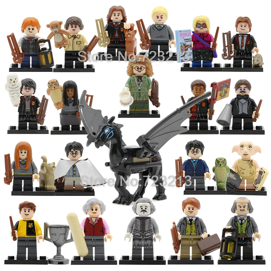 

21pcs/lot Harry Figure Set Hermione Ron Dumbledore Lord Voldemort Malfoy Model Building Blocks kits Brick Toys Legoing