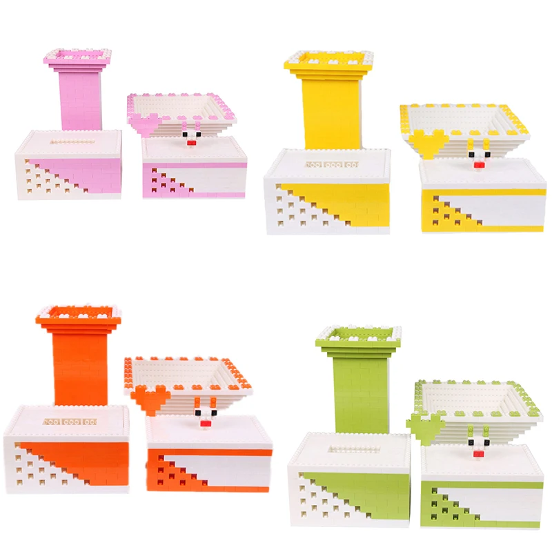 

Legoing Creator Practical Home Four-piece Tissue Box Fruit Dish Food Box Vase Building Blocks Spliceing Technic Assembly Kid Toy