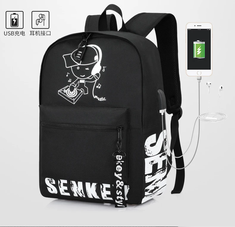 Senkey СТИЛЬ светящийся милый школьный ранец для подростков, детский рюкзак для школы, Студенческая сумка для книг для мальчиков и девочек