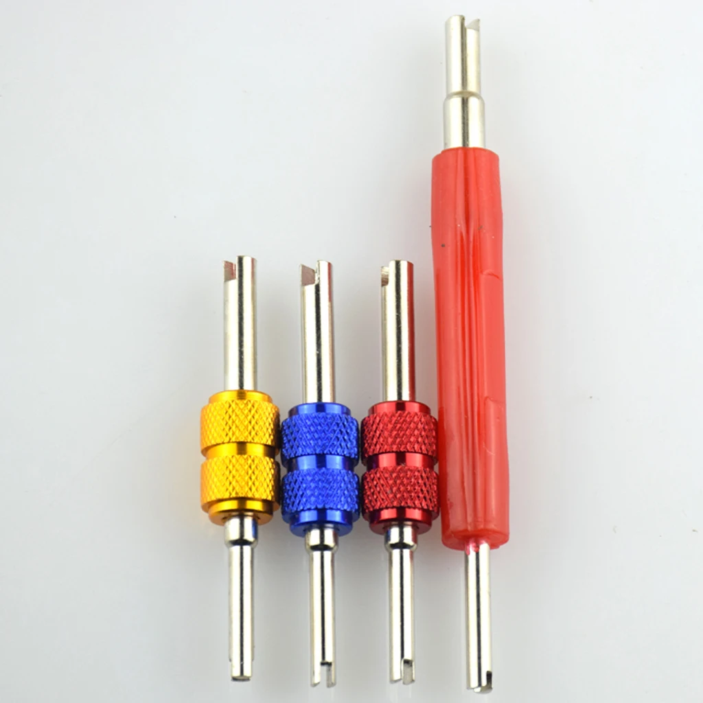 4x Dual Head Valve Stem Core Remover Tire Repair Tool Set for Truck Auto Car