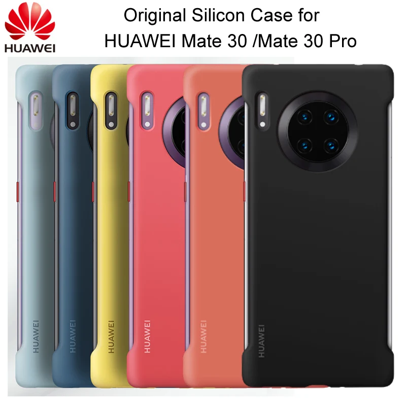 Оригинальный силиконовый чехол для HUAWEI Mate 30 мягкая задняя крышка с волокном