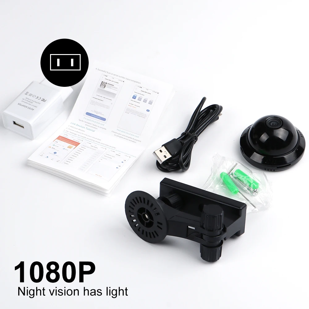 US plug -has light Мини-камера домашняя камера безопасности WiFi Беспроводная мини ip-камера ИК ночного видения микро-камера WiFi детский монитор камера s - Цвет: US plug -has light