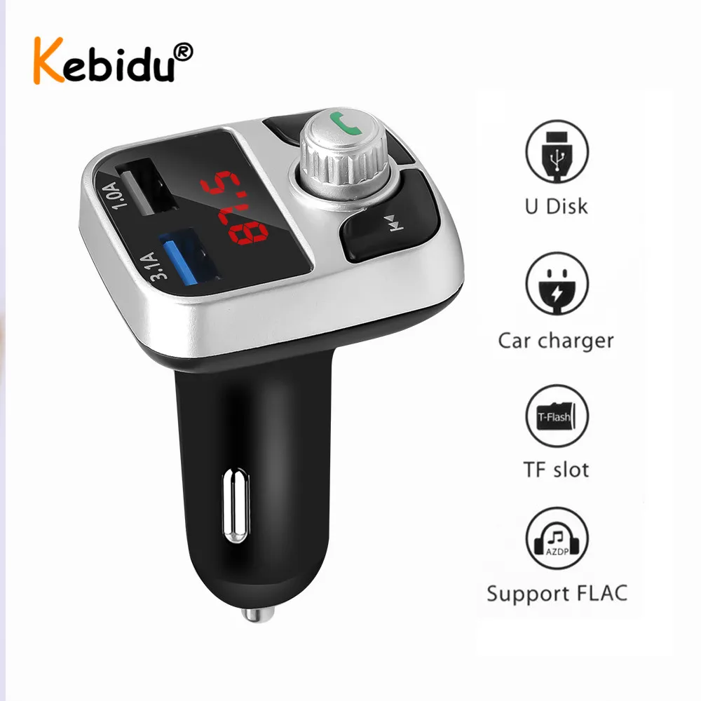 Dual USB 3.1A Car Fast Charger Bluetooth 4.2 FM Transmitter Modulator Wireless U-disk TF Card Playing Adapter Hands Free Kit | Мобильные