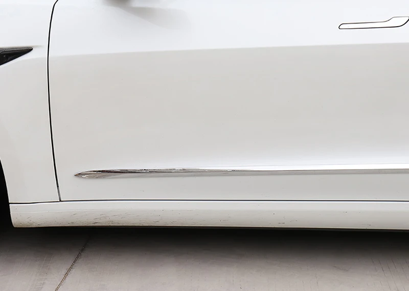 Fit for Tesla Model 3 Car Styling ABS Car Body Door Moulding Decor Cover Trim 4pcs Auto Accessories