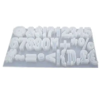 

DIY Crystal Epoxy Molds Symbol Digital Silicone Mold Mirror Face Pendant Making