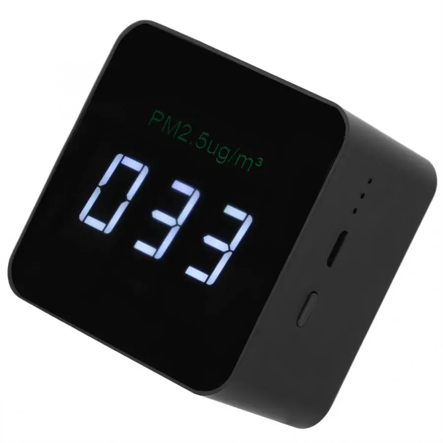 USB Mini PM2.5 детектор перезаряжаемый тестер качества воздуха монитор с светодиодный дисплей черный газовый счетчик монитор качества воздуха