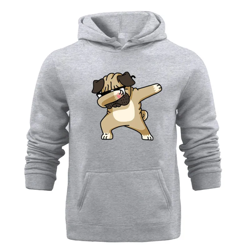 

Hot Sale Mens Hoodies Casual Fashion Street Style Funny Cute Dog Cartoon Men Hoodie Gray Color Simple Hoodie Men Sweatshirt
