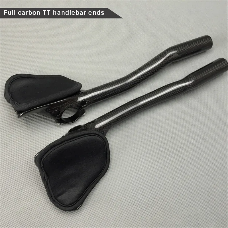 

free shipping Full Carbon Fiber TT Road Bicycle Handlebar bicycle bar Ends Super light TT handlebar carbon TT rest handlebar