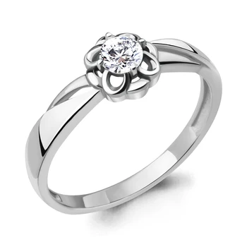 

Ring AQUAMARINE with cubic zirconia, silver 925