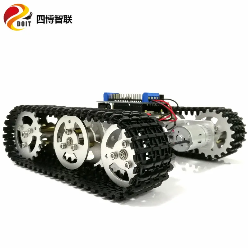 SZDOIT ESPduino wifi управление мини T100 металлический гусеничный RC робот танк шасси комплект с 9 V/12 V двигатели DIY для Arduino