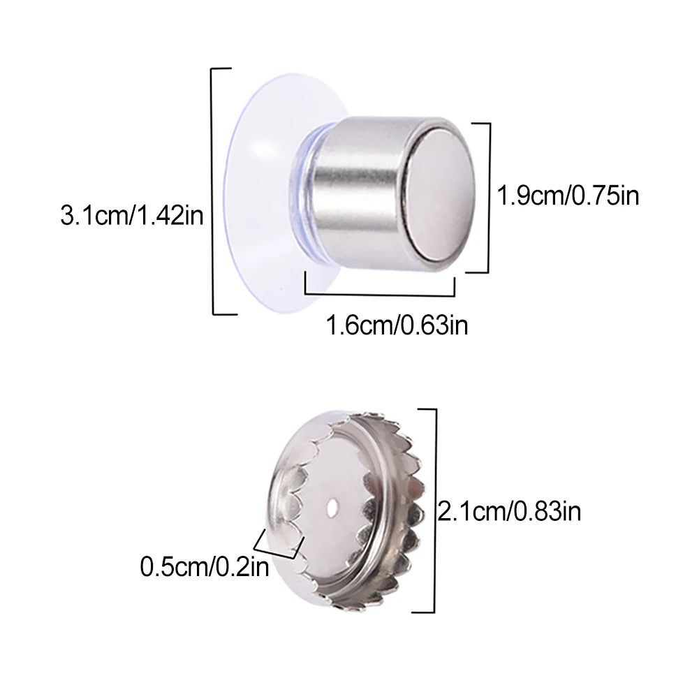 2 Stuks Wandmontage Opslag Glas Spiegel Magnetische Zeephouder Zuignap Duurzaam Roestvrij Staal Zuignap Zeep Hanger
