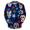 Day of The Dead Sugar Skull 3D Baseball Jacket Men Bomber Jacket Outerwear Streetwear Hip Hop Baseball Uniform Casual Sportswear 6