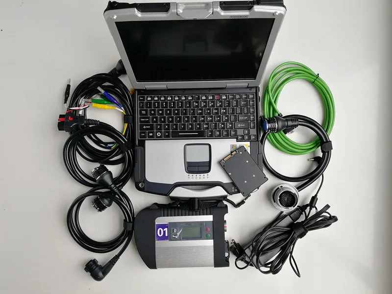 Топ MB Star C4 SD Подключение с программным обеспечением,09 в SSD ноутбук CF19 работа для звездной диагностики c4 диагностический инструмент полный набор