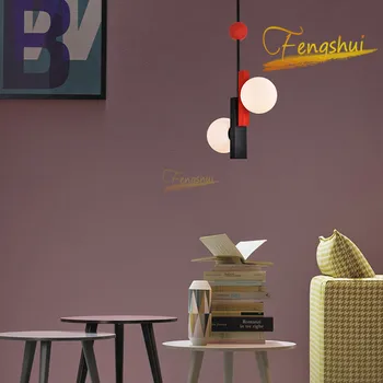 

Postmodern Morandi LED Glass Pendant Lamp Lighting Nordic Creative Decoration Pendant Lights Bedroom Loft Hotel Living Room Lamp