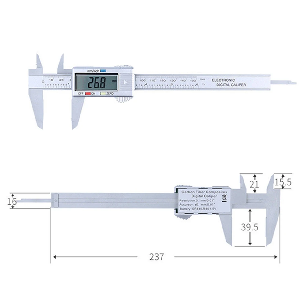 

1x 150mm/6inch Digital Electronic LCD Steel Stainless Ruler Gauge Caliper~Useful