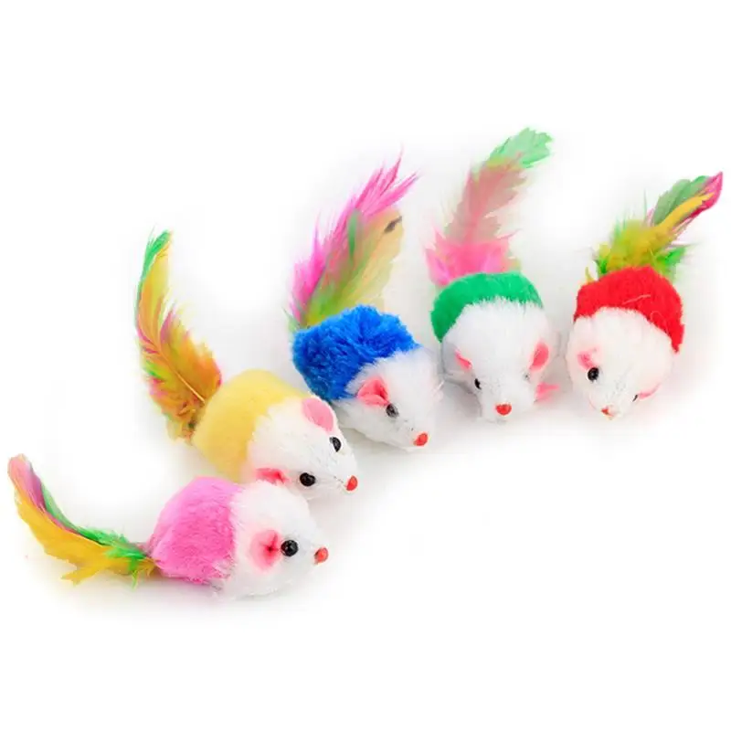 1Pc Cat Interactive Toy Stick Feather Wand With Small Bell Mouse Cage Toys Plastic Artificial Colorful Cat Teaser Toy Supplies