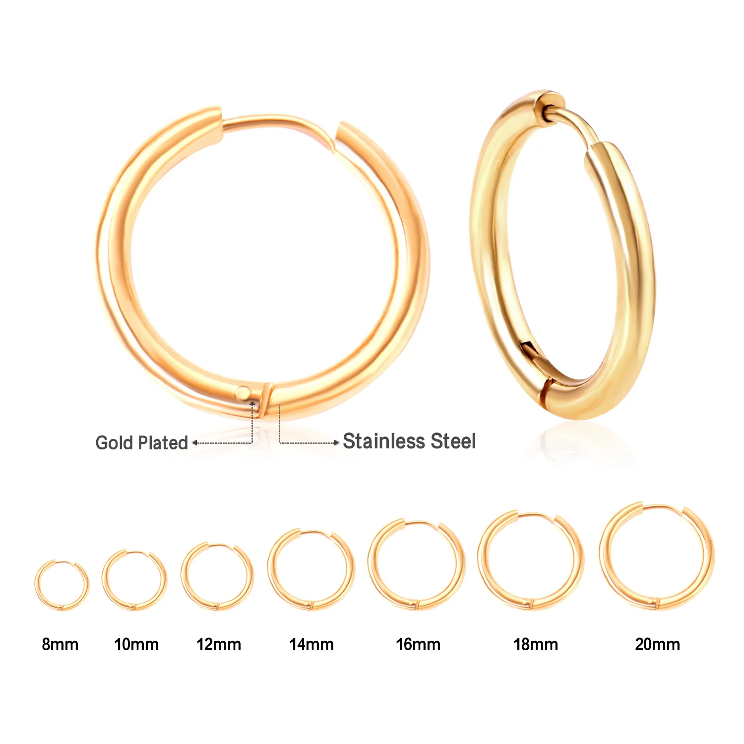 LUXUSTEEL 1Pairs/2pcs Trendy Small Hoop Earrings Women Girl Coloful Round Circle Earring 2021 Anti-allergy Brinco Accessories - Image 5