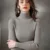 VK Fashion 2021 Весна Лето Женщины Вязаная водолазка тянуть Свитер Повседневный Мягкий Джемпер Мода Тонкий Femme Эластичность пуловер
