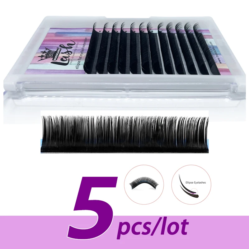 

5pcs/lot MASSCAKU Super Cheaper Faux Matte Black Lash flat ellipse eyelash extension De Pestanas Planas Premium Matt Flat Lash