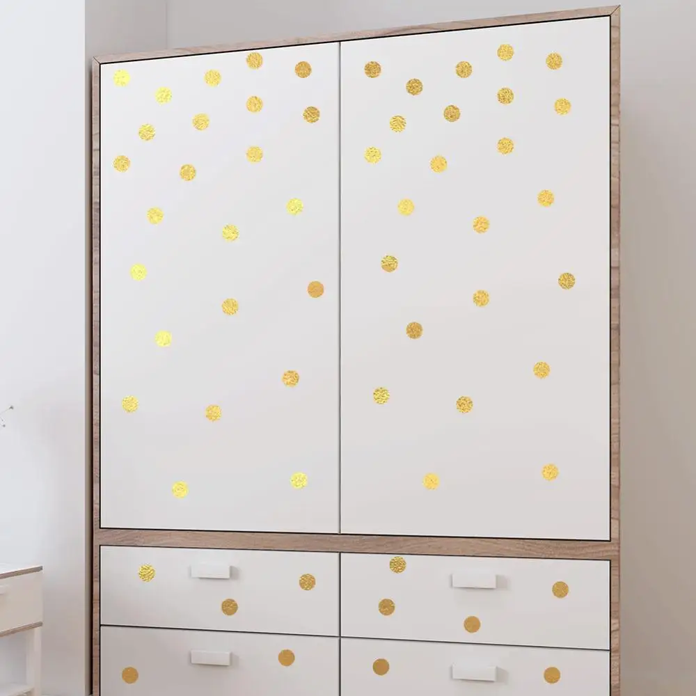 Gold Circle Wall Sticker For Kids Room Baby Nursery Room Kids Bedroom Children Wall Decals Home Art Wallpaper Decor 28x28cm