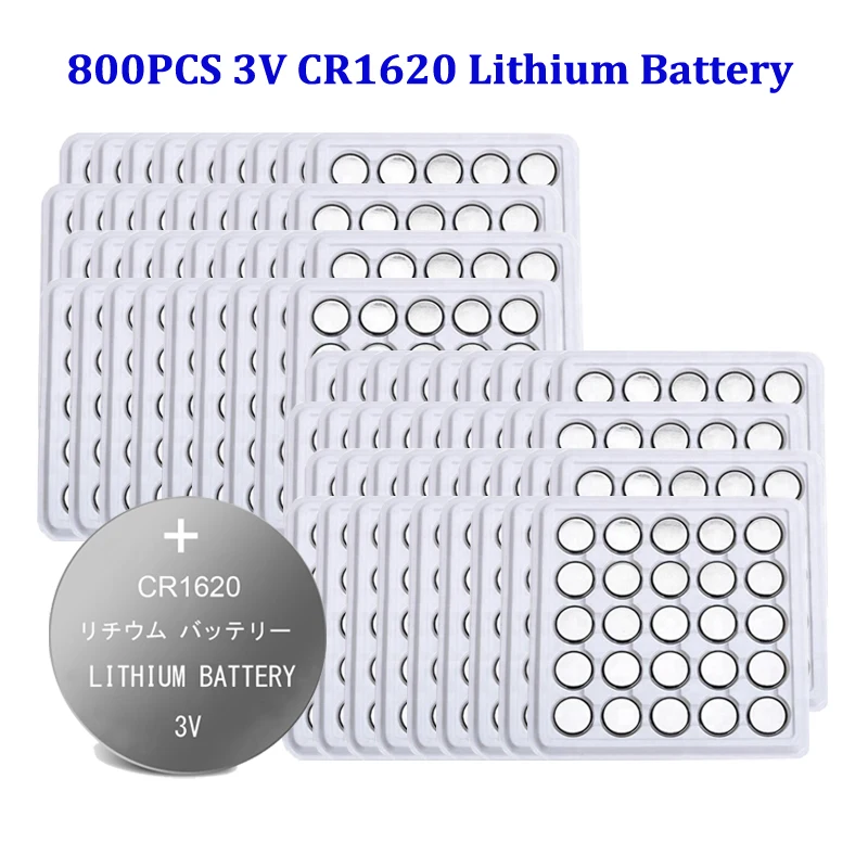 800pcs Original CR1620 Button Coin Cell Battery For Watch Car Remote Key cr  1620 ECR1620 GPCR1620 3v Lithium Battery