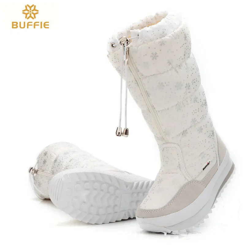 M0767white LTARTA/женские зимние ботинки г. Высота платформы по колено, теплые женские ботинки на танкетке, большие размеры 35-42, бархатные зимние ботинки s JSH-0767 - Цвет: M0767white
