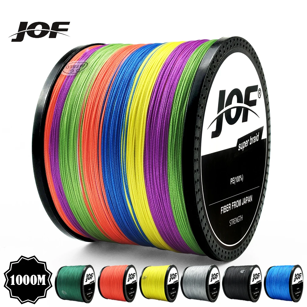 JOF100M 300M 500M 1000M многоцветная полиэтиленовая плетеная леска 8 нитей