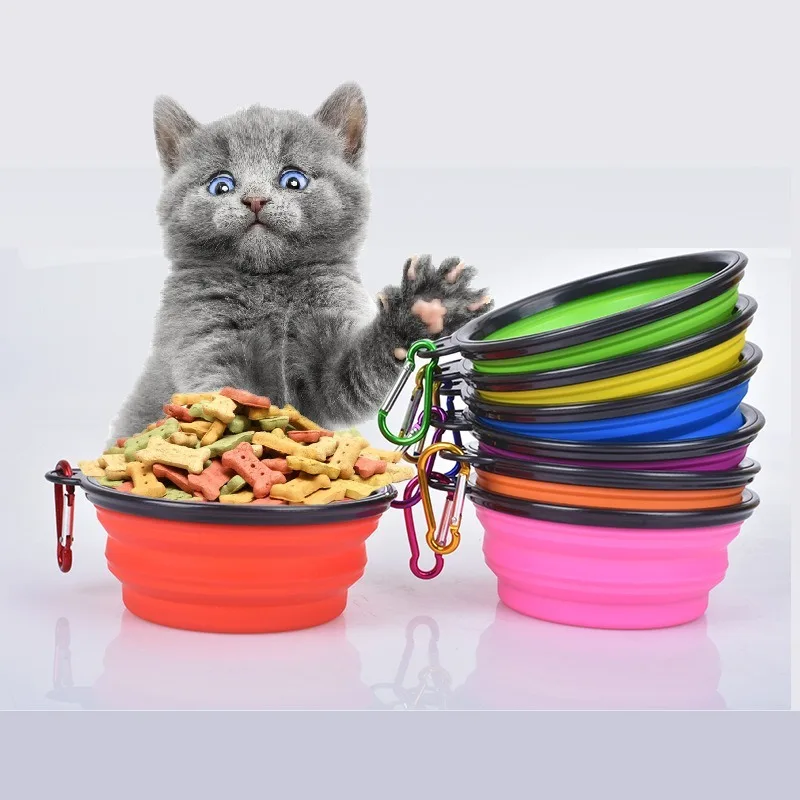 

Pet Silicone Bowl Dog Cat Water Bottle Silicone Dow Bowl Outdoor Travel Bowl Portable Puppy Food Container Feeding Dish