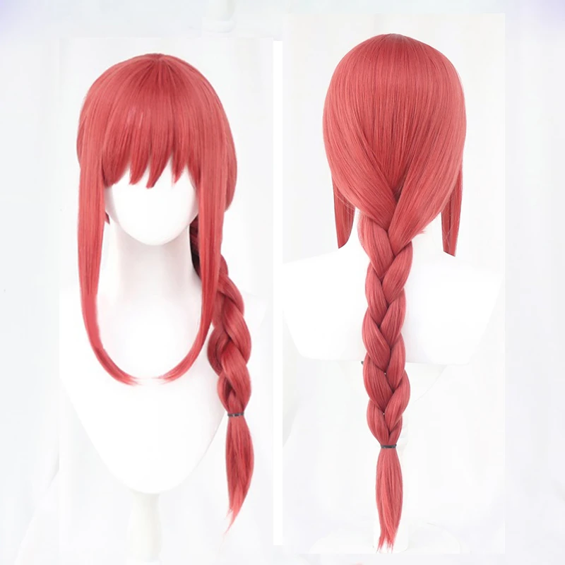 Anime Chainsaw Man Cosplay Wig Makima Long Rose Red Heat Resistant Synthetic Hair Hair Role Play Halloween Wigs  + Wig Cap wonder woman costume