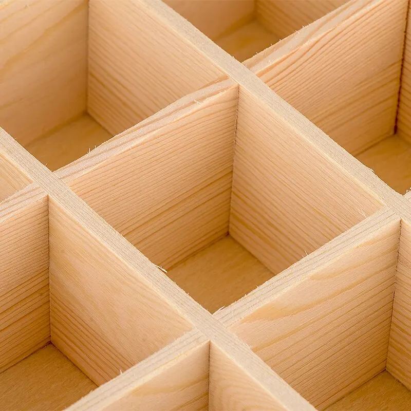 9 Compartments Vintage Wooden Jewelry Box Glass Top Tea Bag Storage Container Gift Box Home Decor Organizer