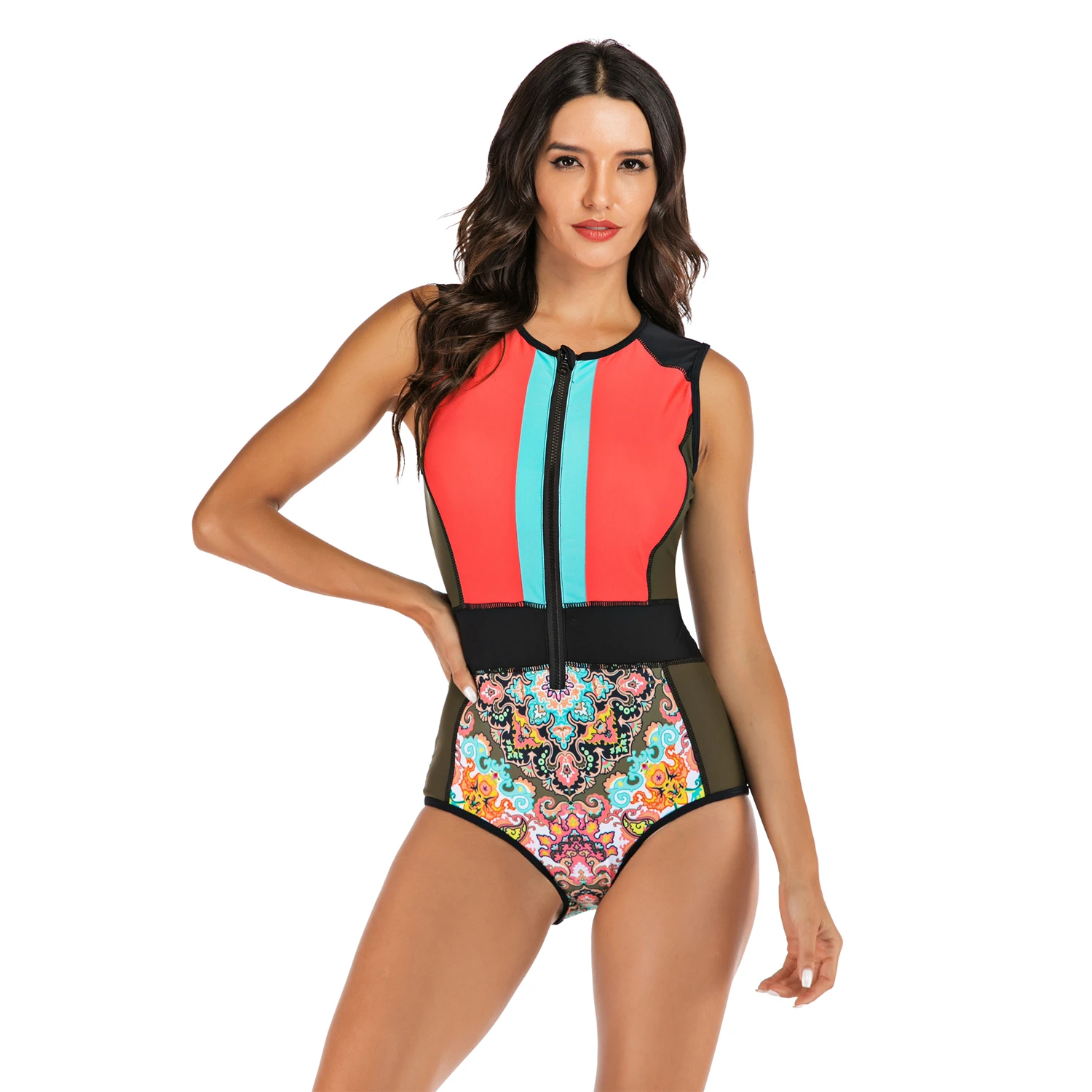 2020 сексуальный цельный купальник Rashguard женский без рукавов для серфинга