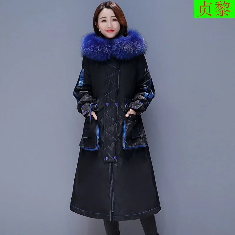 

Exta-long Cotton-padded Jacket 2018 Winter New Style WOMEN'S Dress INS down Jacket Cotton-padded Clothes Long Thick Cotton-padde