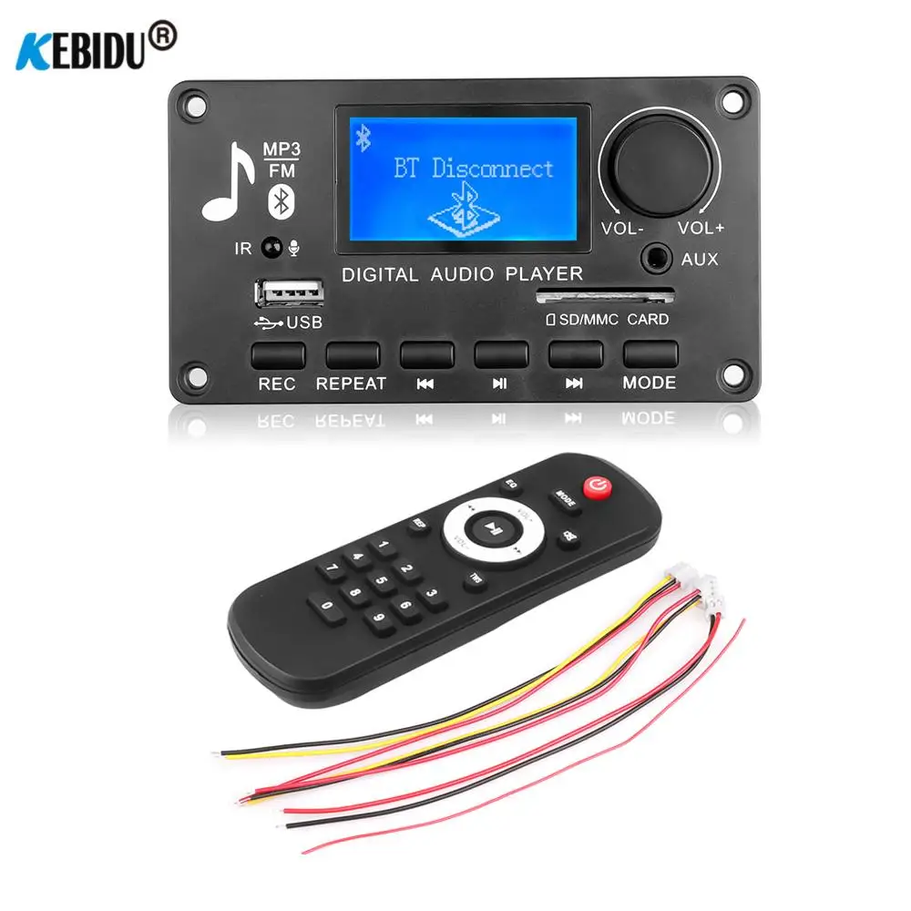 Scheda Di Decodifica Lettore Mp3 Dc 12V Bluetooth 5.0 Usb Tf Bt Fm Line In Music Modulo Lettore Mp3 Con Schermo Lcd Lettore Audio Digitale