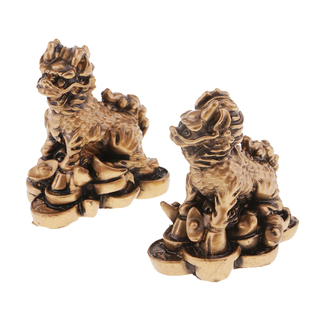 Resin Chi Lin/Qi Lin Statue Feng Shui Collectible Kirin Statue Home Furnishing Articles Animal Ornament
