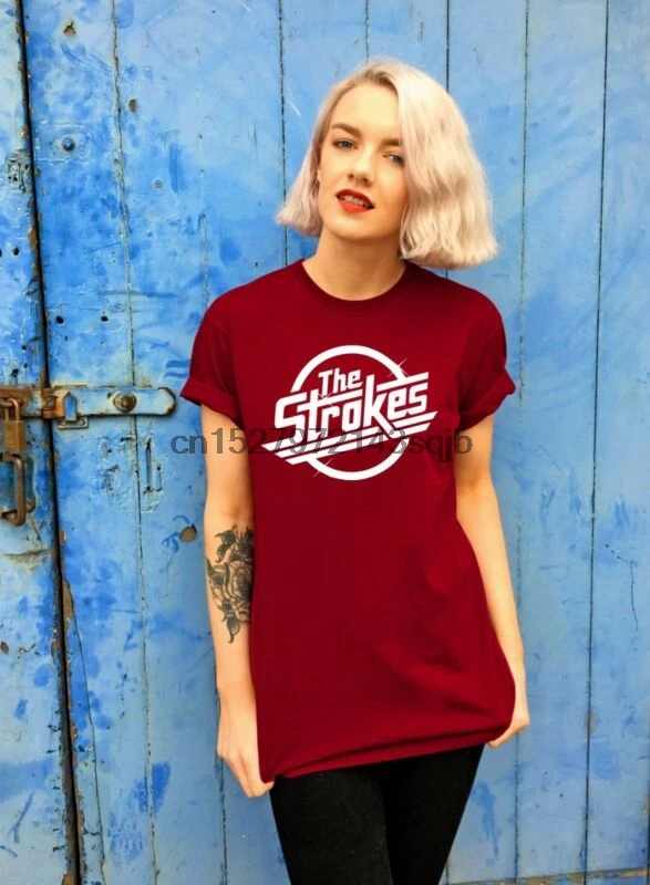 The Strokes Burgundy T Shirt Band Cool 