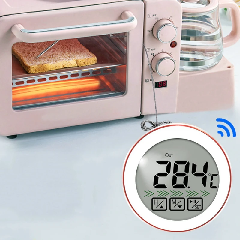 Горячий цифровой термометр для мяса двойной зонд цифровой мгновенный термометр для барбекю таймер для духовки кухонного гриля