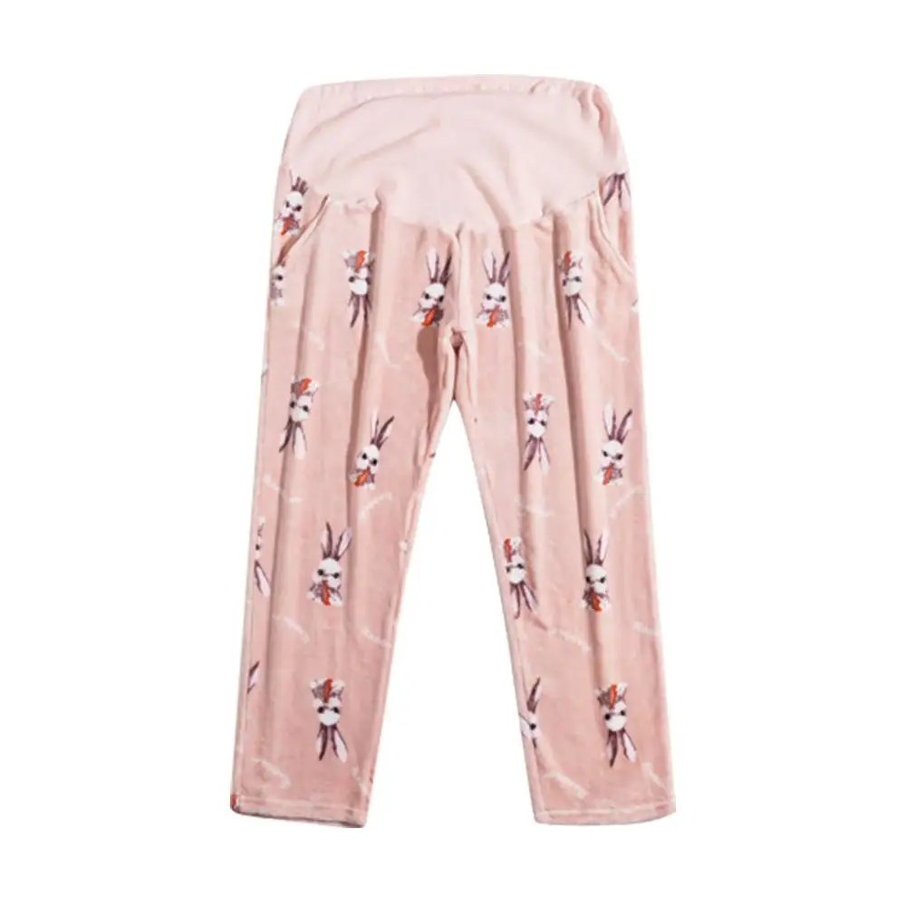 Pink Горячие koop Verstelbare большой размер Nieuwe Moederschap Broek леггинсы Zwangere Vrouwen Zachte Katoenen фланелевые Broek Hoge Taille - Цвет: Pink