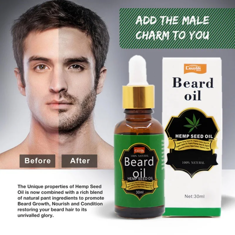 1pc 30ml Natural Organic Barba Olio di Crescita Per Gli Uomini Barba Attrezzi strigliatura e tolettatura Trattamento
