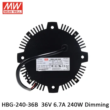 

MEAN WELL HBG-240-36B 240W 6.7A 21.6-36V circular shape LED Driver Dimming LED Power Supply Dimmable waterproof IP67