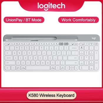 

Logitech K580 2.4G Wireless Bluetooth Ultra-Thin Office Keyboard Unifying Dual Mode Multi-Device for Computer Tablet
