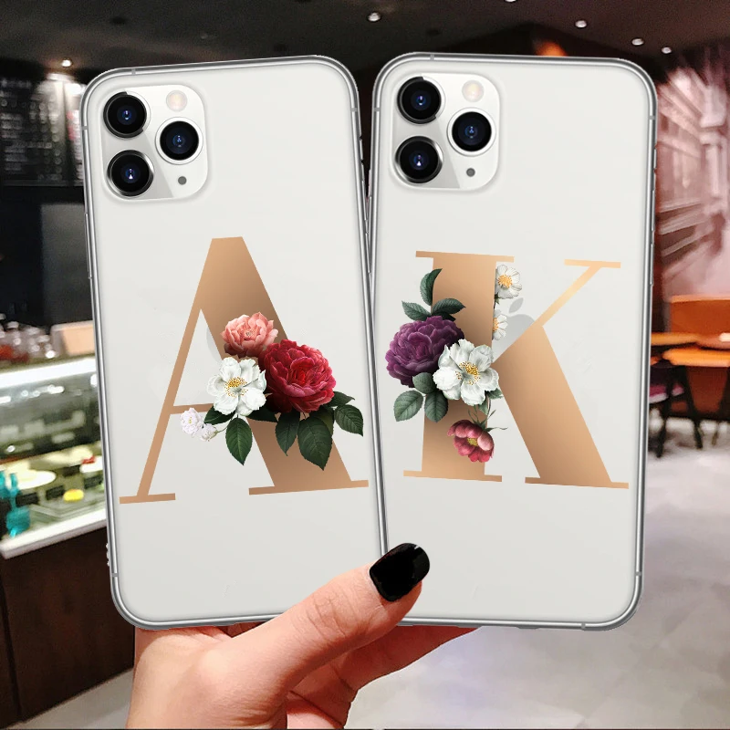 

Custom New Clear Phone Case For iPhones 11 Pro Max 2019 26 English Name letters Soft For iPhones X XR XS MAX 6 6S 7 8 Plus Xs