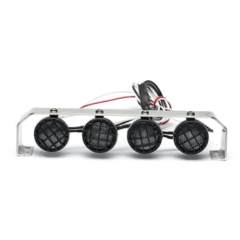

HOT-RC Metal Spotlight 4 LED Super Bright Lamp LED Roof Light Bar White Spotlights for RC 1:10 Axial Crawler D90 SCX10 D90 TRX4