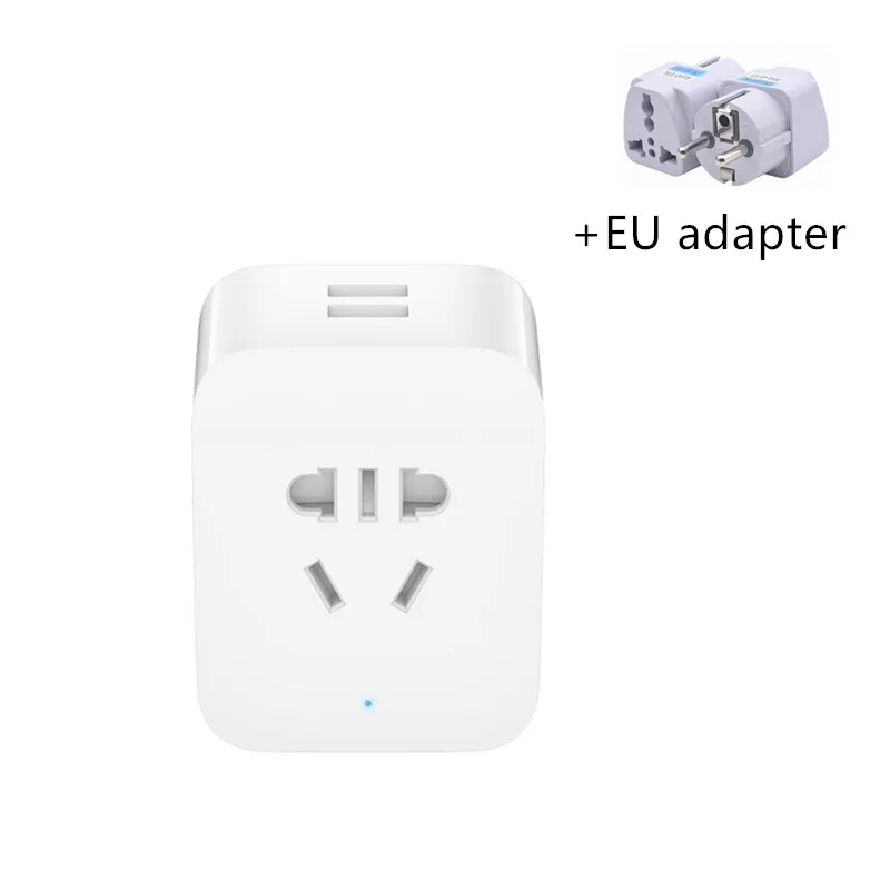 add EU adapter Xiaomi Mijia умная розетка Bluetooth шлюз издание двойной USB Смарт wifi розетка адаптер питания приложение Mihome - Цвет: add EU adapter