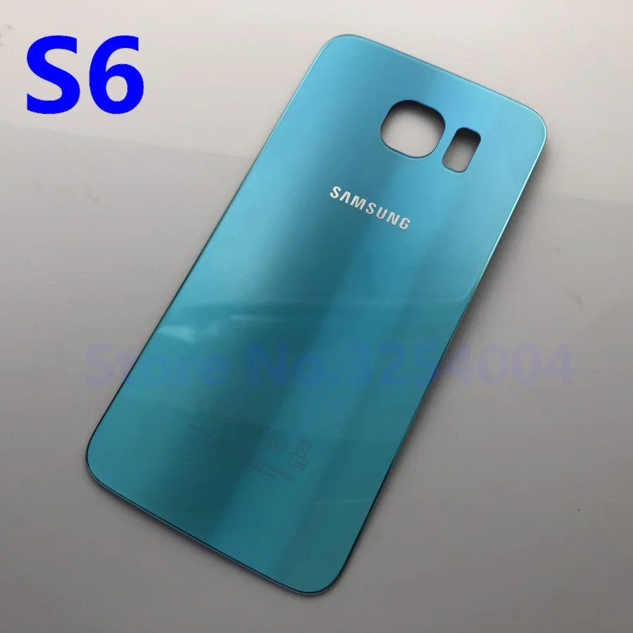 S6 Sky blue Заднее стекло для samsung Galaxy S6 G920 G920F G920P G920A G9200 SM-G920F задняя крышка для батареи - Цвет: S6 Sky blue